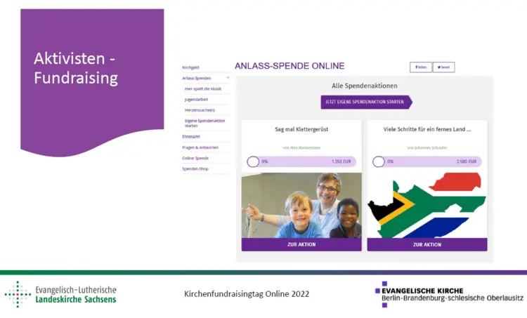 Auszug aus der Präsentation: Webinar 6 Geschafft: Online-Spendentool zugelegt – und nun? - Folie 7 Aktivisten-Fundraising von Johannes Schrader